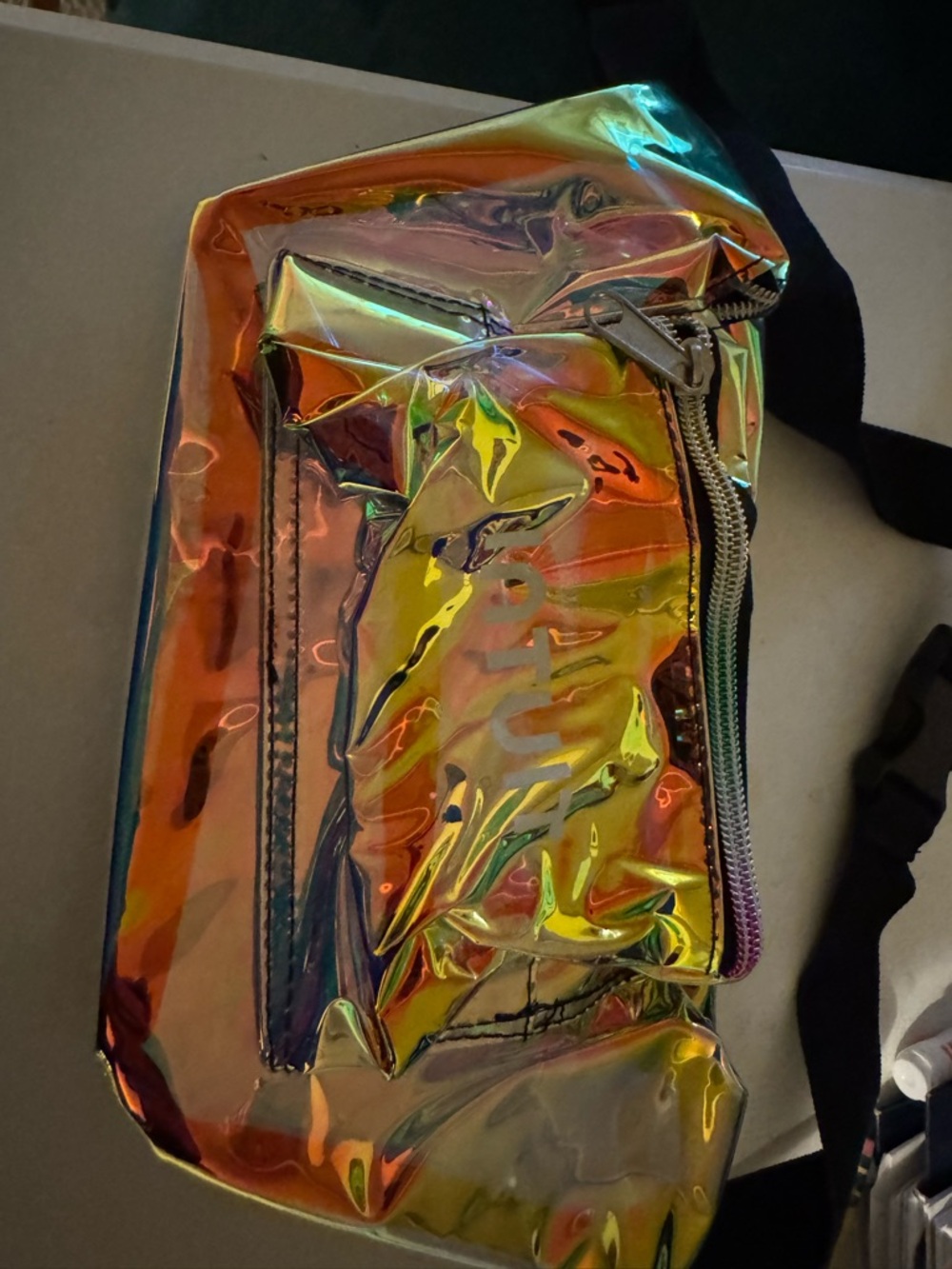 Iridescent Holographic Intuit Zip Crossbody Bag - Rainbow